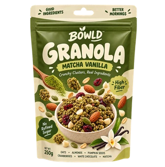 BOWLD Matcha Vanilla granola pouch